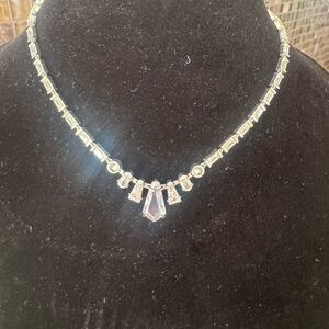 Kendra Scott Elegant Silver Necklace with Purple Accent